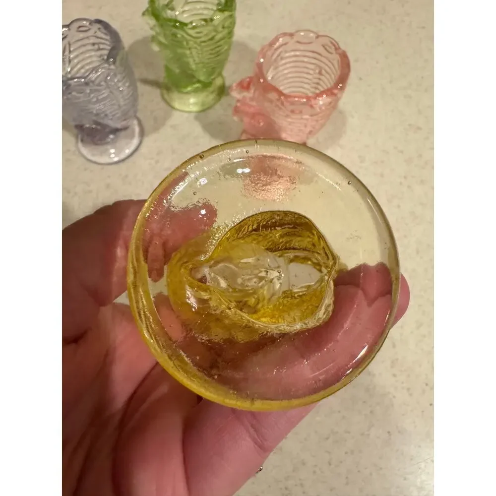 Williams Sonoma Glass Bunny Rabbit Egg Cups  Set Of 4